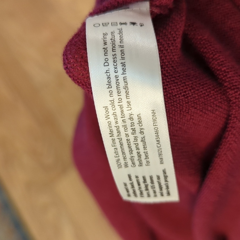 Eileen Fisher red tunic sweater 100% extra fine Merino wool women's size XXS - Picture 5 of 5